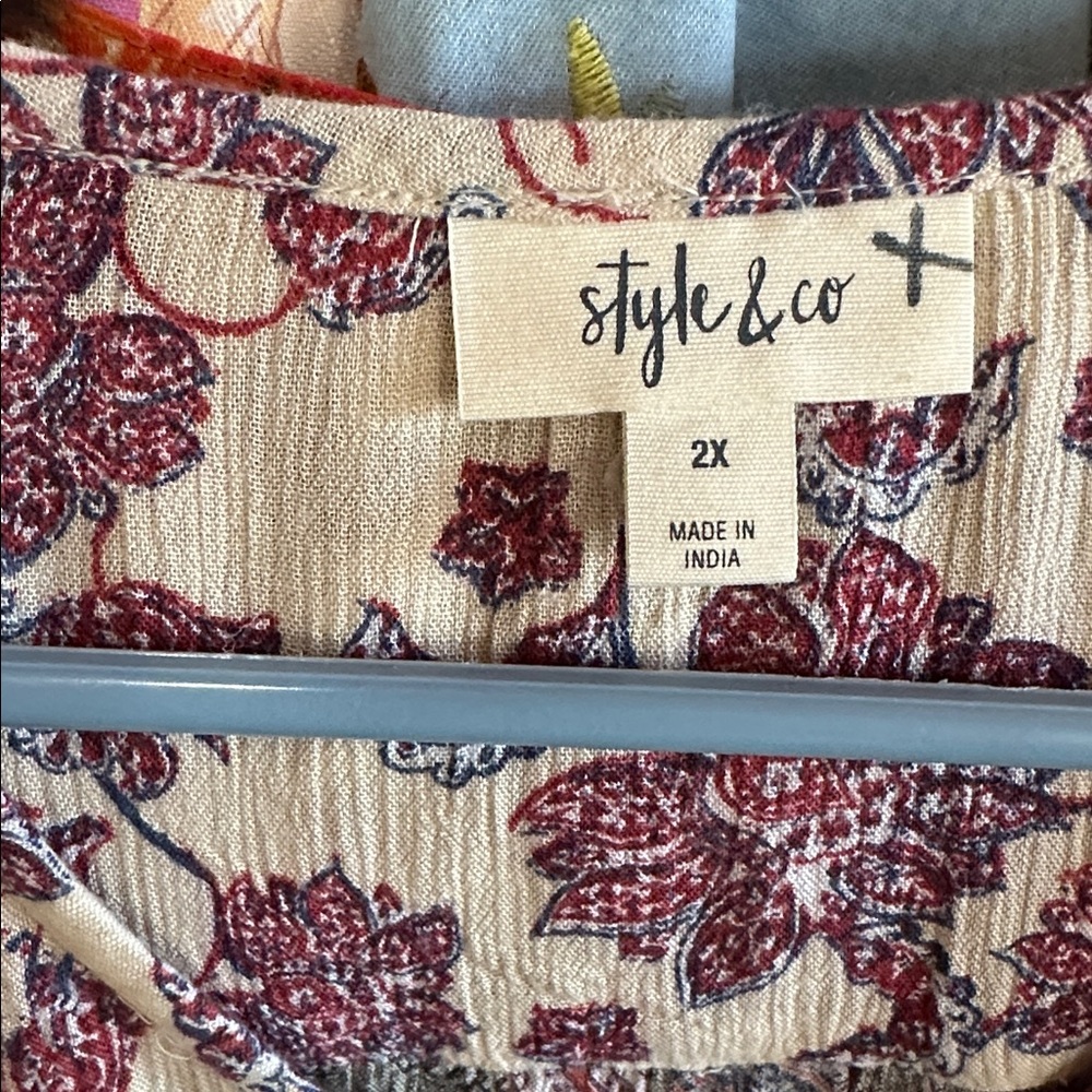 Boho Floral Patchwork Dress - Olive & Mauve - Picture 3 of 5